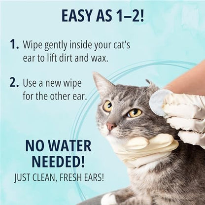 NOVEHA 150 PCs Cat Ear Wipes that Gently Clean & Soothe Sensitive Cat Ears; Soft Ear Cleaner for Removing Wax, Dirt & Odor; Alcohol-Free Ear Care with pH Balanced Formula; Unscented Grooming Care - Image 5