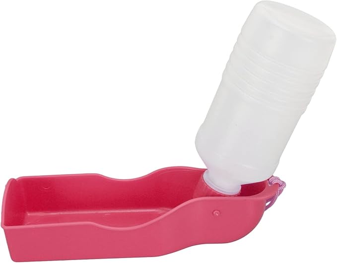 DAUZ PET Water Bottle, Dog Water Feeding Bottle PET Easy to Use Automatic Portable for Cats Walking (Roseate)