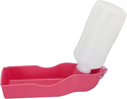 DAUZ PET Water Bottle, Dog Water Feeding Bottle PET Easy to Use Automatic Portable for Cats Walking (Roseate)
