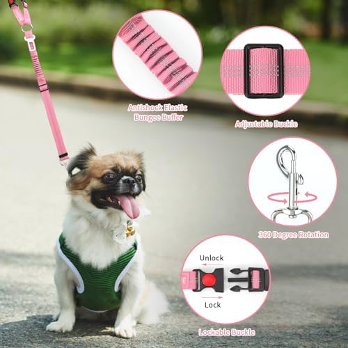 BWOGUE Dog Seat Belt for Car, Reflective Headrest Restraint Bungee Lead - Image 4