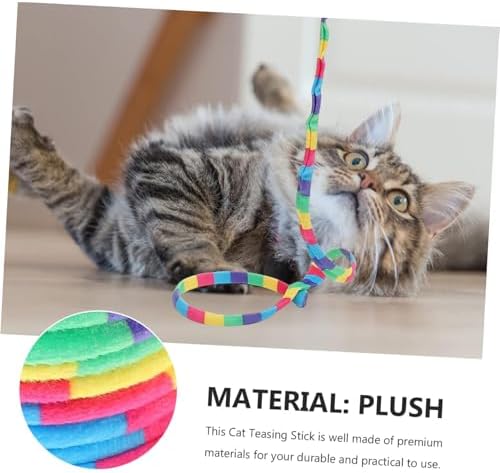 KABASI 3PCS Interactive Cat Rainbow Wand Toys, Cats String Toy Teaser Wand - Image 6