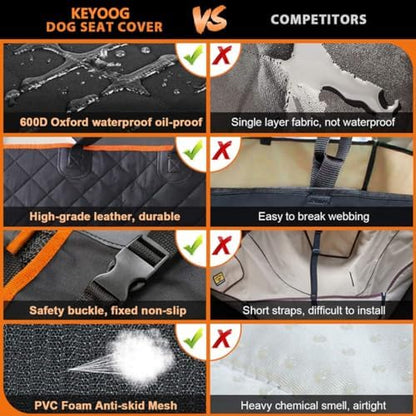 Dog Car Seat Cover, Back Seat Protector Pet Mat Hammock Dog Cover Fit for Cars/SUVS/Truck, Keeping Car Pristine Clean, 100% Waterproof Scratchproof Non-Slip Pet Seat Covers, Machine Washable - Image 2