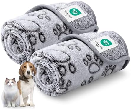 Luciphia Fluffy Paw Print Dog Blanket Large/Medium/Small, Soft Fleece Throw by luciphia