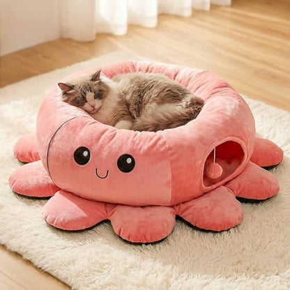 Cat Tunnel Bed with 20 Cat Toys, Kitten Toys for Indoor Kittens,Pink - Image 5