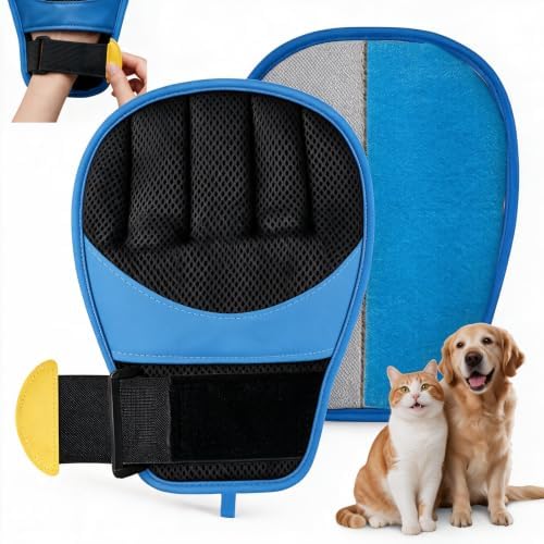 Pet Hair Remover Gloves Adjustable Wrist Strap for Dog & Cat by Unknown