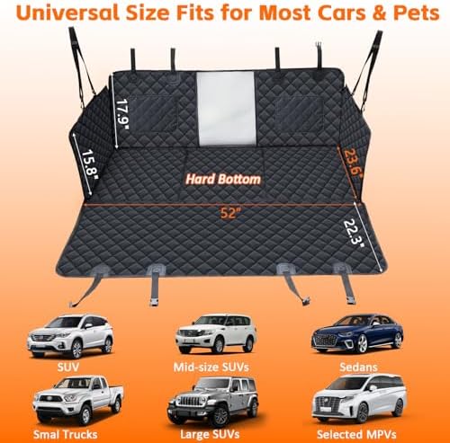 JSTHT Dog Car Seat Cover for Pets Back Seat Extender Support 420lbs - Image 6