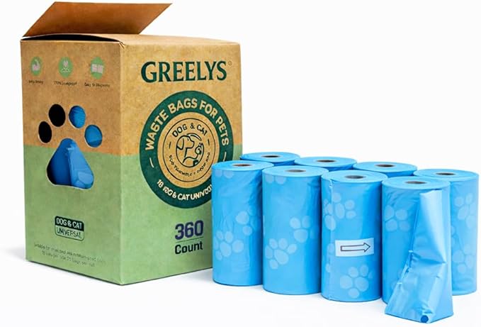 360 Count Dog Poop Bags – Eco Friendly Biodegradable Pet Waste Bags, Leak Proof - Sea Breeze
