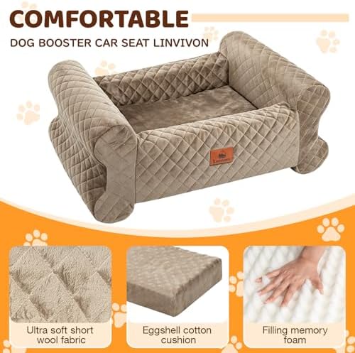 Dog Car Seat for Medium/Large Dogs up to 60LBS Memory Foam Dog Booster Seat - Image 7