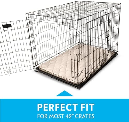 Paw Inspired Washable Padded Crate Mats for Dogs, Beige, 41x28 Inch - Image 3