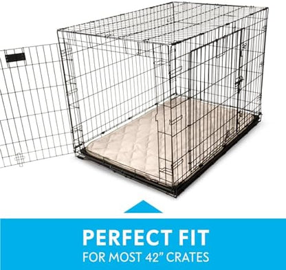 Paw Inspired Washable Padded Crate Mats for Dogs, Beige, 41x28 Inch - Image 3