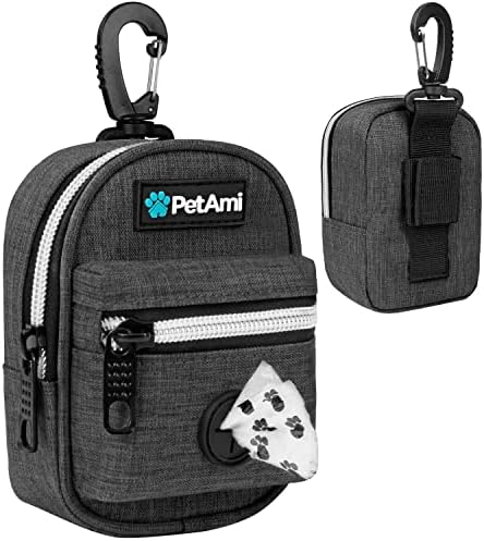 PetAmi Dog Poop Bag Holder for Leash Waste Bag Dispenser Pet Pouch Charcoal by PetAmi