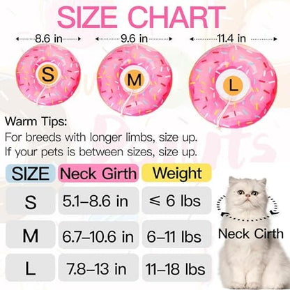 Cat Cone Collar Soft, Adjustable Cat Recovery Collars Spay Cones to Stop Licking, Cute Kittens Donut E Collar After Surgery, Anti-Lick Wound Healing Elizabetan Collars for Kittens (Pink, Small) - Image 2