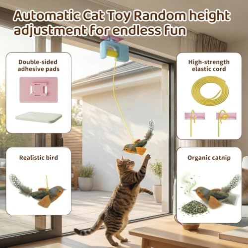 Interactive Cat Toys for Indoor Cats, Automatic Hanging Door Toys Blue - Image 2