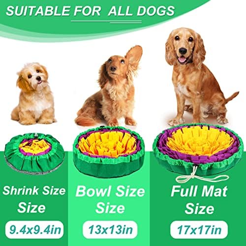 Vivifying Snuffle Mat for Dogs, Enrichment Dog Puzzle Toys for Slow Eating and Keep Busy, Adjustable Sniff Mat Encourages Natural Foraging Skills and Mental Stimulation(Yellow Purple) - Image 3