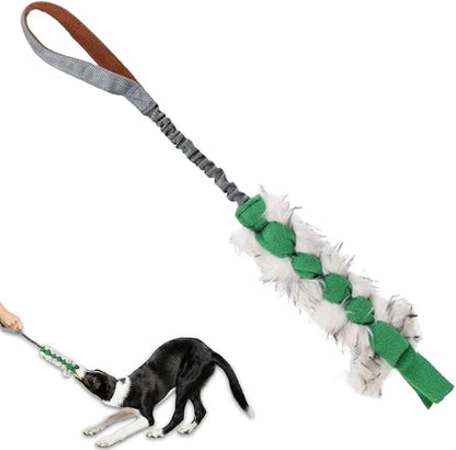 ETIAL Interactive Dog Tug of War Toy, Puppy Training Pull Toy with Bungee Rope for Exercise & Interactive Play Games, Dog Rope Toy for Small Medium Large Dogs Chase and Tug (Green)