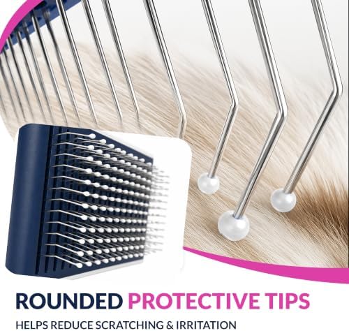Self-Cleaning Flexible Neck Slicker Brush for Dogs & Cats, Grooming Brush for Deeper Reach with Long Stainless Steel Bristles, Deshedding & Detangling, Daily Use for Sensitive Skin - Image 5