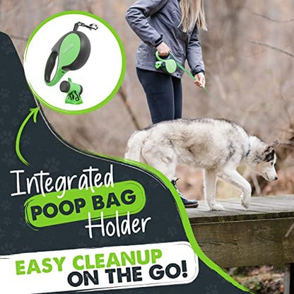 Mighty Paw 16' Retractable Dog Leash with Poop Bag Holder, Large Pets - Image 3