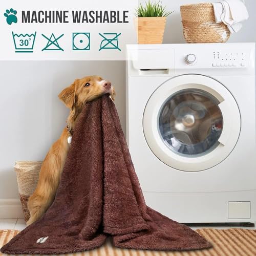PetAmi Soft Plush Sherpa Dog Blanket for Pet Cat, X-Large 60x80, Brown - Image 6
