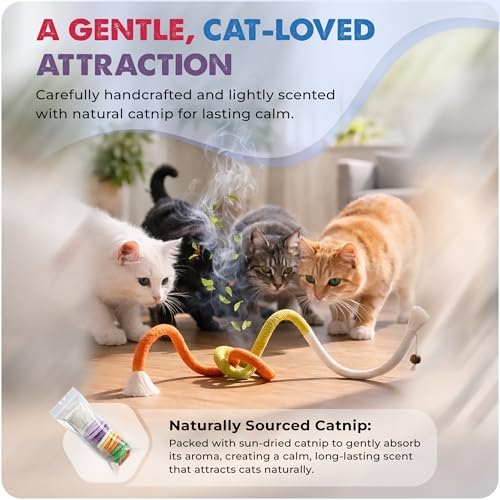 Jozy Cat Chew Rope - 4Pcs Cat Chew Toy with Refillable Natural Catnip - Interactive Kitten Teething Toys for Indoor Kittens - Bite Resistant Cotton Chew Rope Toys for All Breeds (19.6 Inches) - Image 3