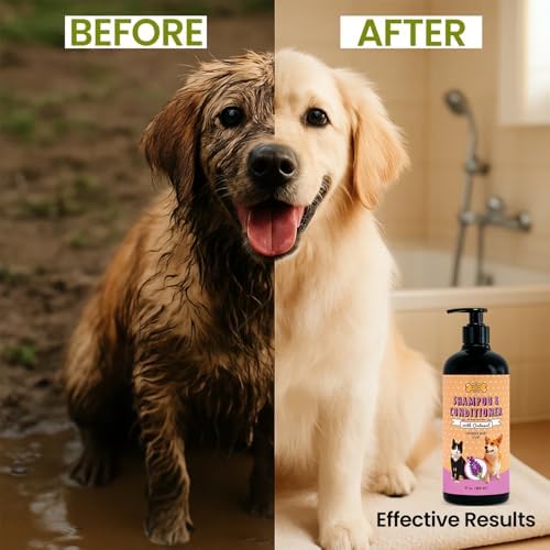 POM Pets 2-in-1 Organic Dog Shampoo & Conditioner – Itchy Skin Relief, Dog Deshedding, Detangles Fur, Cat Shampoo, Paw Cleaner for Dogs, Natural Coat Defense Formula - Image 6
