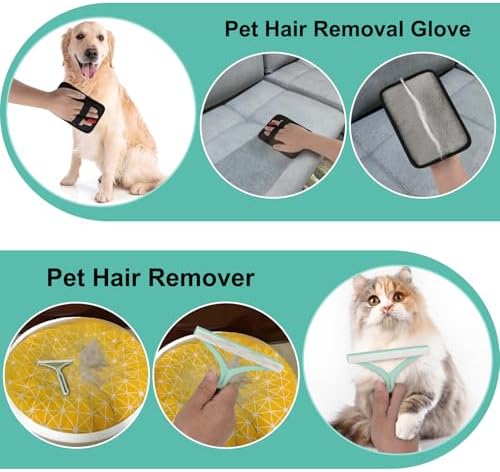 Carpet Rake for Pet Hair Removal - 60" Adjustable Long Handle Carpet Rake, 3 in 1 Reusable Pet Hair Removal Tool Kit, Cat Dog Fur Rakes Scraper Carpet Broom (White) - Image 7