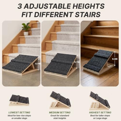 2 Pack Dog Ramp for Stairs, Foldable Dog Stair Ramp with Triangular Support - Image 3