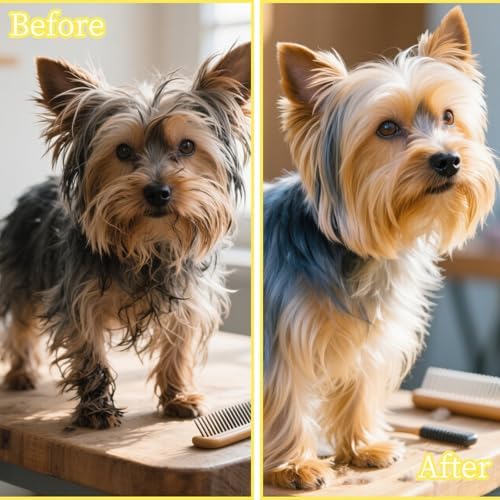 Comma-Shaped Small Dog Brush, Puppy Essentials (Yellow) - Image 5