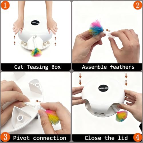 Interactive Whack-a-Mole Cat Toy — Automatic Mushroom Feather Pop-Up Play Toy for Cats, Cognitive Stimulation & Exercise, Durable Pet Entertaining Game (White) - Image 7
