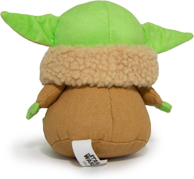 Buckle-Down Dog Toy, Mandalorian, Plush Squeaker Star Wars The Child Sitting Pose, Baby yoda, 8" x 8" (DTPT-SWBIF) for All Breed Sizes