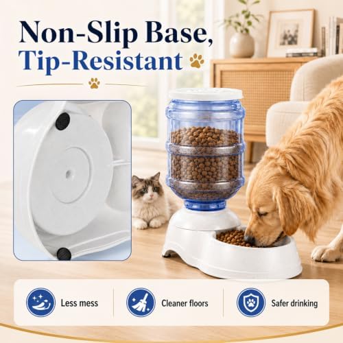 Automatic Dog Feeders - 3 Gallon Capacity Gravity Food Dispenser for Large Dogs and Cats - Image 5