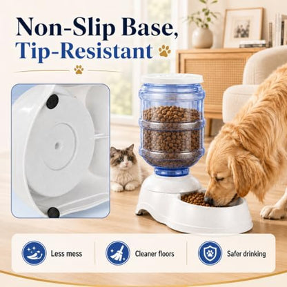 Automatic Dog Feeders - 3 Gallon Capacity Gravity Food Dispenser for Large Dogs and Cats - Image 5