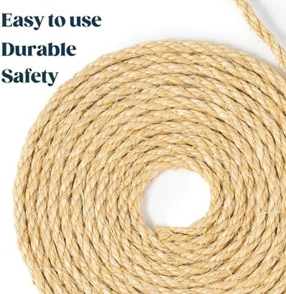 Natural Sisal Rope for Cat Scratcher and Scratching Post 1/4 Inch, 100 Feet - Image 7