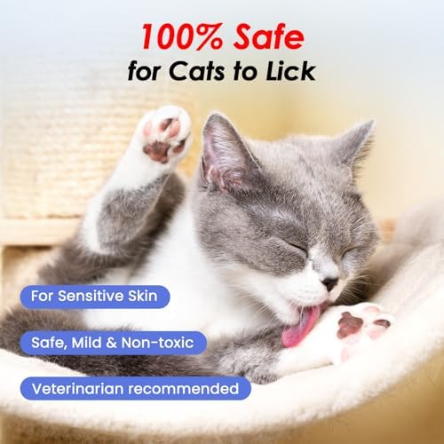 Waterless Cat Shampoo with Cat Brush - No Rinse Foam Dry Shampoo | Deep Cleansing Relieves Itchy Skin & Shedding | Gentle, pH-Balanced for Kittens Sensitive Skin | 2 Shampoo*1 Brush - Image 3
