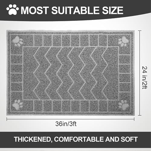 Cat Litter Box Mat, 35" x 24" Large Waterproof Litter Trapping Mat - Image 2