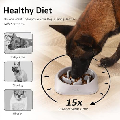 YINEYA 2PCS Slow Feeder Dog Bowls, Pet Supplies that Slow Down Eating, Pet Food Bowls, Maze Dog Puzzle Feeder for Medium Breed - Image 3
