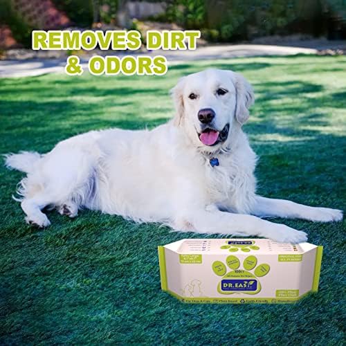 DR.EASY All Purpose Pet Grooming Wipes 100Ct Plant Based Ingredients for Paws,Body,Nose &Bum Cleaning,Remove Dirt,Dander & Excess Hair with Soft and Thick Wipes,No Fragrance - Image 6