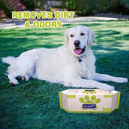 DR.EASY All Purpose Pet Grooming Wipes 100Ct Plant Based Ingredients for Paws,Body,Nose &Bum Cleaning,Remove Dirt,Dander & Excess Hair with Soft and Thick Wipes,No Fragrance - Image 6