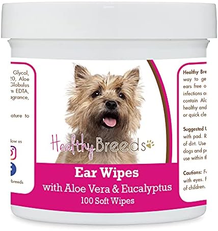 Healthy Breeds Cairn Terrier Ear Cleaning Wipes with Aloe & Eucalyptus for Dogs 100 Count by HealthyBreeds