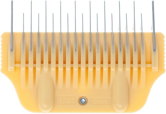 Wide Skiptooth Comb Attachments for Dog Grooming Clippers, Stainless Steel Over-The-Blade Guide Combs, A5 Wide Blade Compatible (6mm / 1/4")