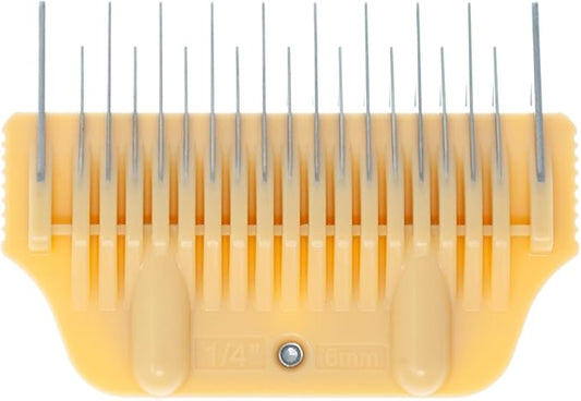 Wide Skiptooth Comb Attachments for Dog Grooming Clippers, Stainless Steel Over-The-Blade Guide Combs, A5 Wide Blade Compatible (6mm / 1/4")