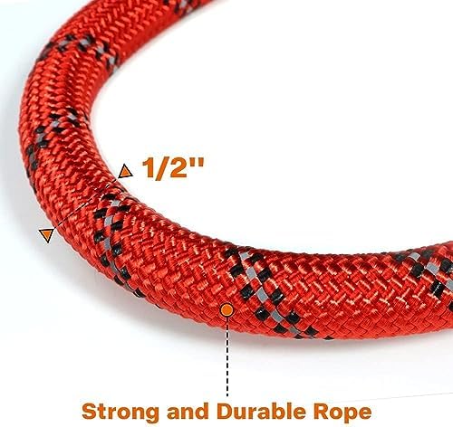Taglory Rope Dog Leash for Medium Large Dogs, 5 FT Padded Handle, Red - Image 3