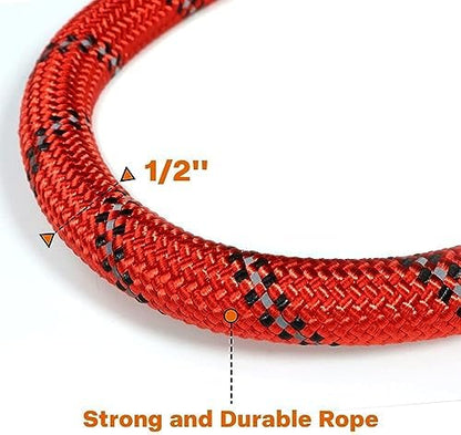 Taglory Rope Dog Leash for Medium Large Dogs, 5 FT Padded Handle, Red - Image 3