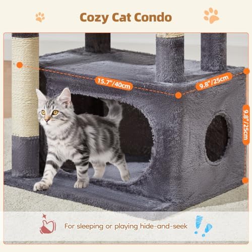 Taoqimiao Cat Tree, 38.5In Cat Tower for Indoor Cats, Suitable for Kittens - Image 3