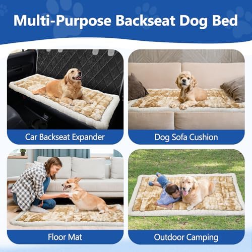 Thickened Dog Bed for Car Back Seat, Upgraded Bottom Non-Slip，Fits Hard Bottom car seat Cover for Dogs, Premium Mixed Color ，Dog Car Seat Cover - Image 6