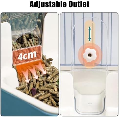 Hanging Automatic Food Dispenser, 27oz Large Capacity Hanging Pet Cage Feeder for Rabbit Bird Chinchilla Hedgehog Guinea Pig Ferret Kitty Puppy (Orange) - Image 3