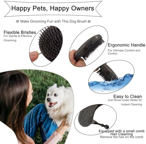 Gentle Grooming Puppy Brush with Gift Box (Black) - Image 4