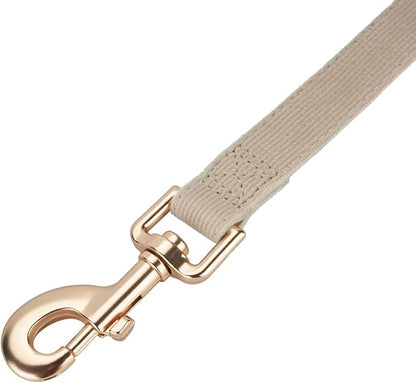 Soft Corduroy Fibric Dog Leash, 5 Feet Length Lead with Heavy Duty Rotating Hook, for Small Medium Dogs.(S,White)