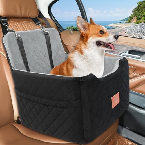 GL GLENSLAVE Dog Car Seat for Small/Medium Dogs Under 35 lbs (Balck/Grey) - Image 4