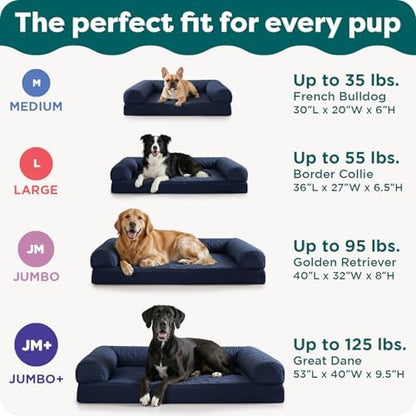 FurHaven Classic Soft Sofa Orthopedic Dog Bed for Medium Dogs, with Egg Crate with a Solid Orthopedic Foam Base for Joint Support, Removable Washable Cover, Medium, Faux Fur & Velvet, Dark Sage - Image 6