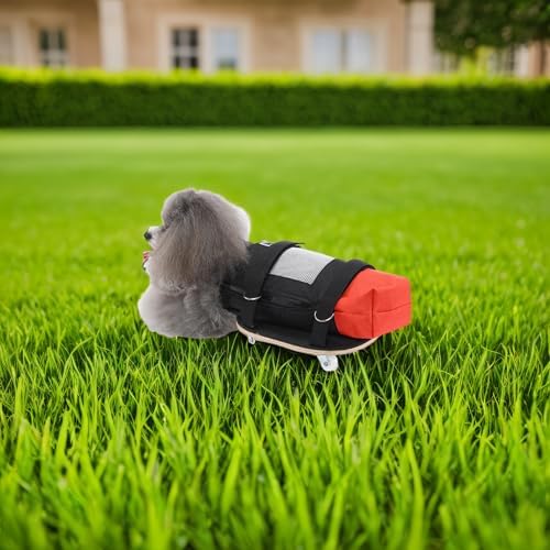 Pssopp Dog Walking Scooter, Elastic Band Silent Wheels Pet Wheelchair Breathable Oxford Fabric Dog Wheelchair for Old Disabled Dogs S(Suitable for 2‑3.5kg/4.4‑7.7lb) - Image 3